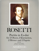 Partita In Es-Dur : Für 2 Oboen, 2 Klarinetten, 2 Hörner und 2 Fagotte / edited by Yvonne Morgan.