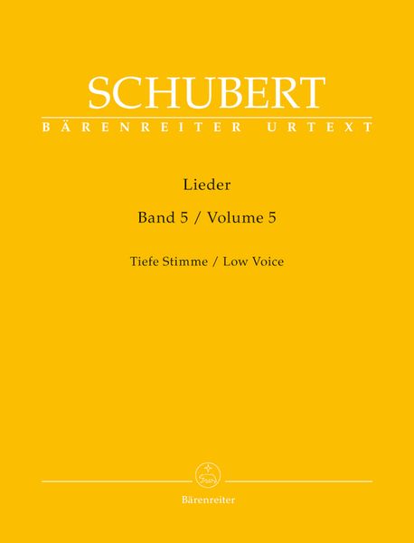 Lieder, Vol. 5 : Low Voice / edited by Walther Dürr.