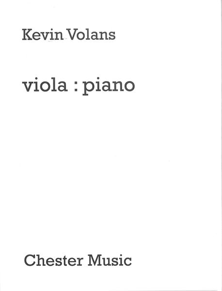 Viola:Piano : For Viola and Piano.
