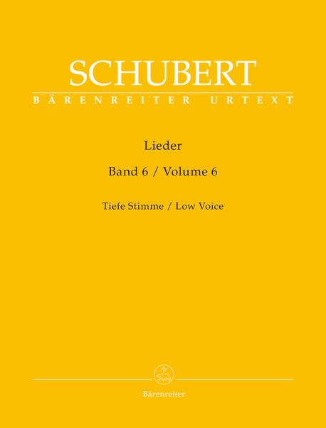 Lieder, Vol. 6 : Low Voice / edited by Walther Dürr.