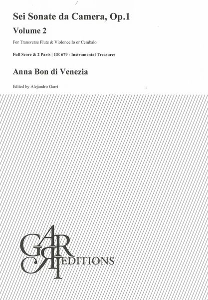 Sonata Op. 1 No. 2 : For Transverse Flute and Violoncello Or Cembalo / edited by Alejandro Garri.