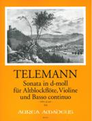 47. Triosonate In D-Moll : Für Altblockflöte, Violine und Basso Continuo / Ed. Bernhard Päuler.