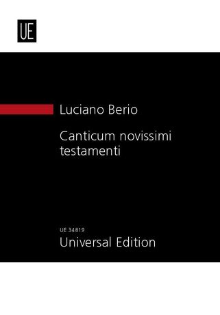 Canticum Novissimi Testamenti : Ballata Per Quattro Clarinetti, Quartetto Di Saxofoni E Otto Voci.