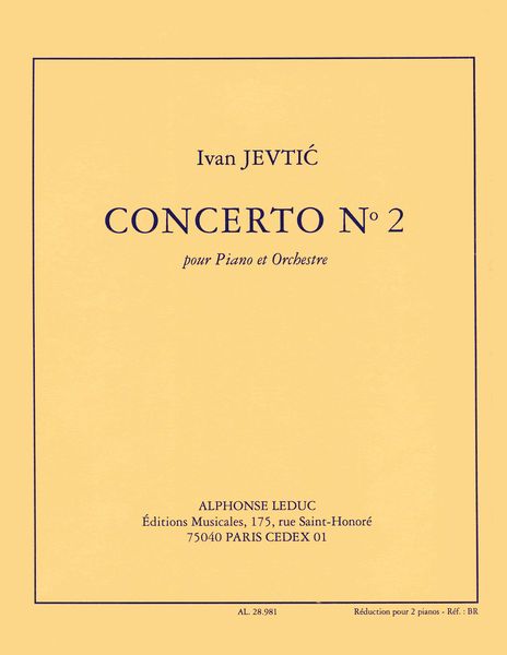 Concerto No. 2 : For Piano and Orchestra - Piano reduction by The Composer.