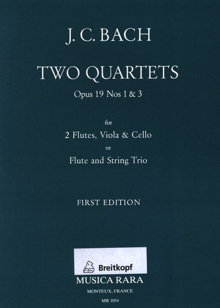 2 Quartette, Op. 19/1 und 3 : For Flute, Violin, Viola and Violoncello / edited by Stanley Sadie.