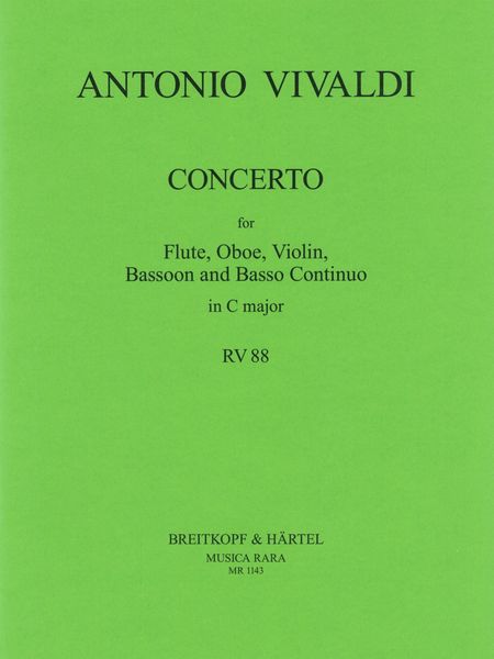 Konzert In C, RV 88 : For Flute, Oboe, Violin, Bassoon and Basso Continuo / edited by N. Delius.