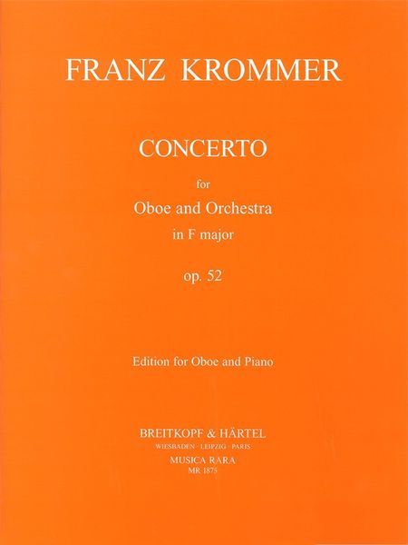Concerto In F Major, Op. 52 : For Oboe and Piano / edited by James Ledward.