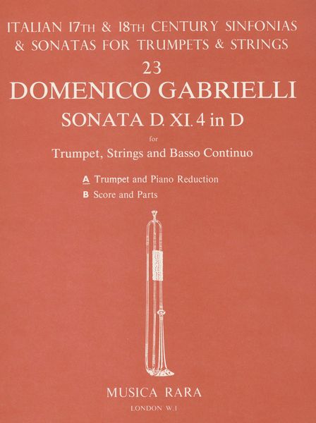 Sonata D. XI. 4 In D : For Trumpet and Piano / edited by Robert P. Block.