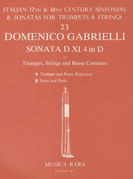 Sonata D. XI. 4 In D : For Trumpet, Strings and Continuo / edited by Robert P. Block.