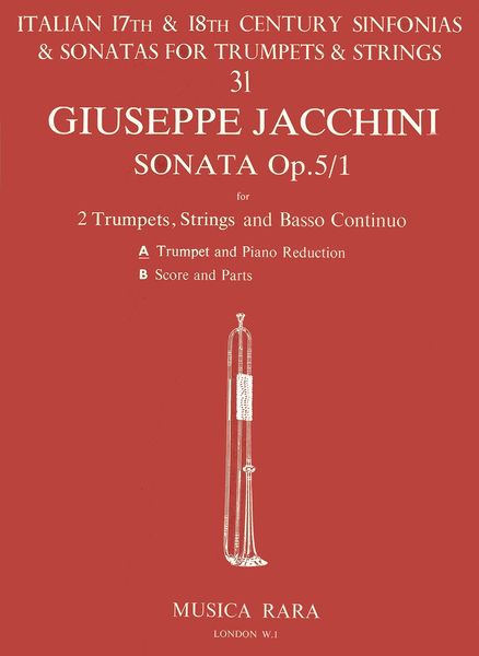 Sonata In D, Op. 5 No. 1 : For 2 Trumpets and Piano / edited by Robert P. Block.