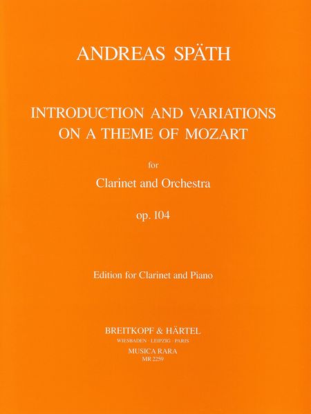 Introduction and Variations On A Theme by Mozart, Op.104 : For Clarinet and Piano.