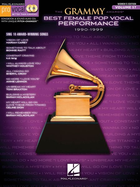 Grammy Awards : Best Female Pop Vocal Performance, 1990-1999.