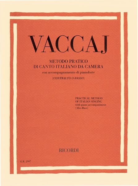 Metodo Pratico Di Canto Italiano Da Camera, Con Accompagnamento Di Pianoforte (Contralto/Basso).