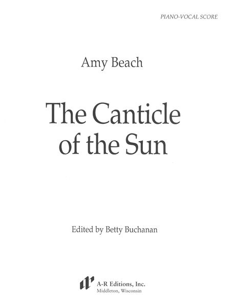 Canticle Of The Sun : For Chorus and Orchestra.