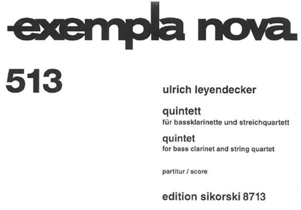 Quintet : For Bass Clarinet and String Quartet (1999/2000).