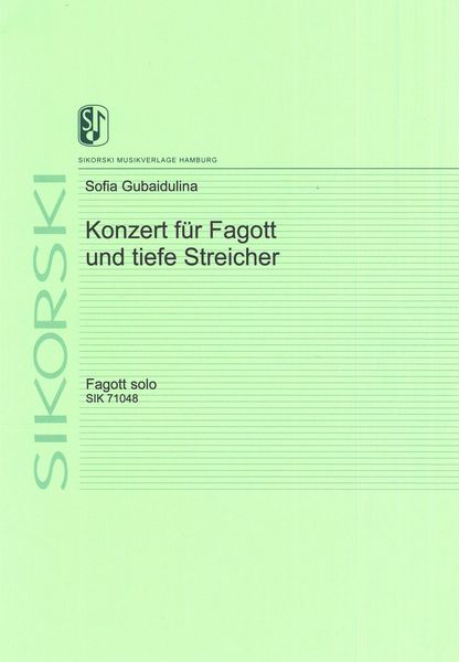 Konzert Für Fagott und Tiefe Streicher = Concerto For Bassoon and Low Strings (1975).