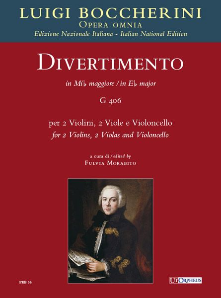 Divertimento In E Flat Major, G 406 : For 2 Violins, 2 Violas and Violoncello / Ed. Fulvia Morabito.