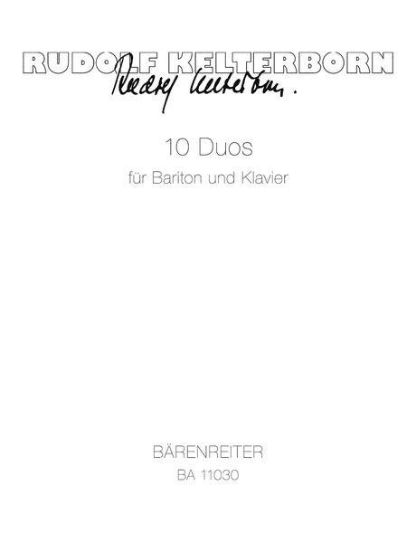 10 Duos : Für Bariton und Klavier (2012).