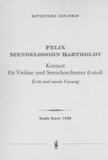 Konzert D-Moll : Für Violine und Streichorchester - Erste und Zweite Fassung.