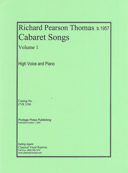 Cabaret Songs : High Voice, Vol. 1.