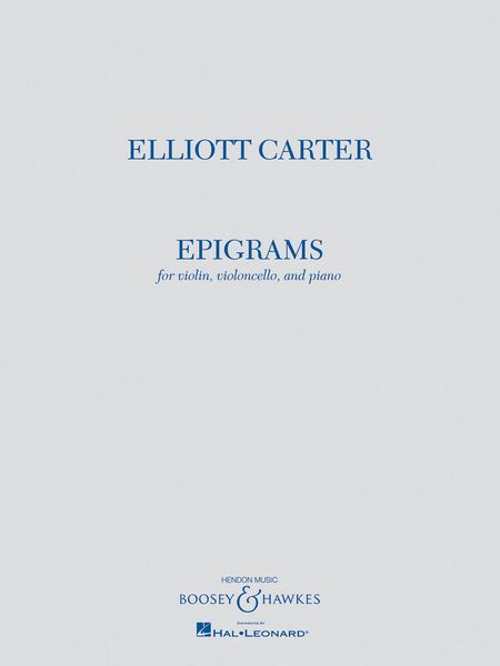 Epigrams : For Violin, Violoncello and Piano (2012).