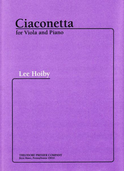 Ciaconetta : For Viola and Piano.