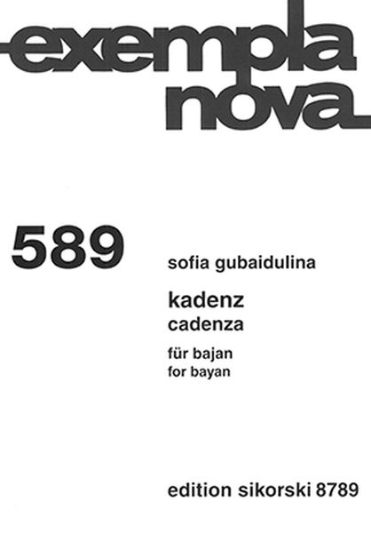 Kadenz = Cadenza : For Bayan (2003, 2011) / edited by Iñaki Alberdi.