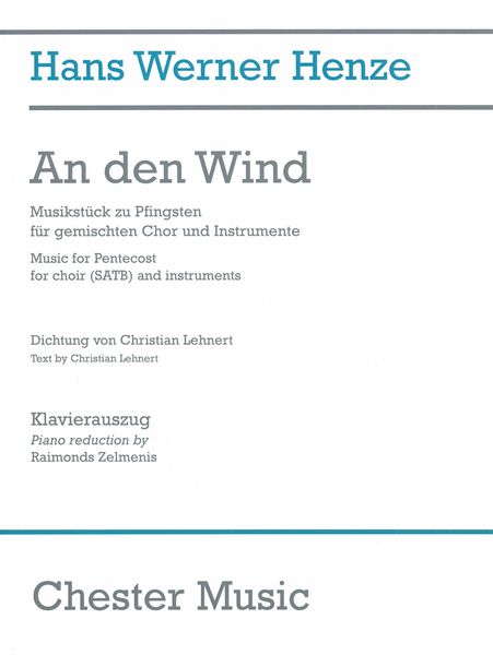 An Den Wind - Musikstück Zu Pfingsten : Für Gemischten Chor und Instrumente.