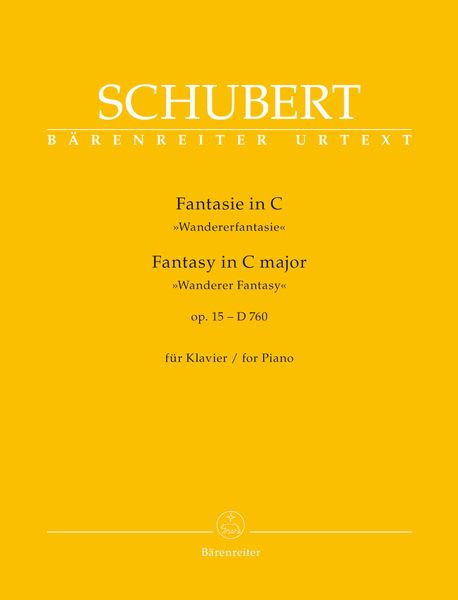 Fantasie In C - Wandererfantasie, Op. 15, D 760 : Für Klavier / edited by Walther Dürr.