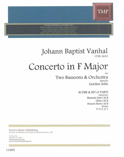 Concerto In F : For 2 Bassoons & Orchestra.