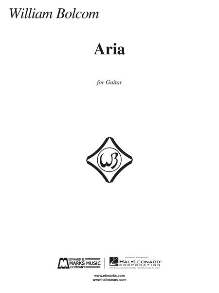 Aria : For Guitar (2012) / edited by Michael Lorimer.