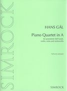 Piano Quartet In A : For Piano (Left Hand), Violin, Viola and Violoncello (1926).