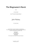 Ringmaster's March - A Circus March : Concert For Band (2014).