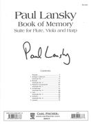 Book Of Memory : Suite For Flute, Viola and Harp.