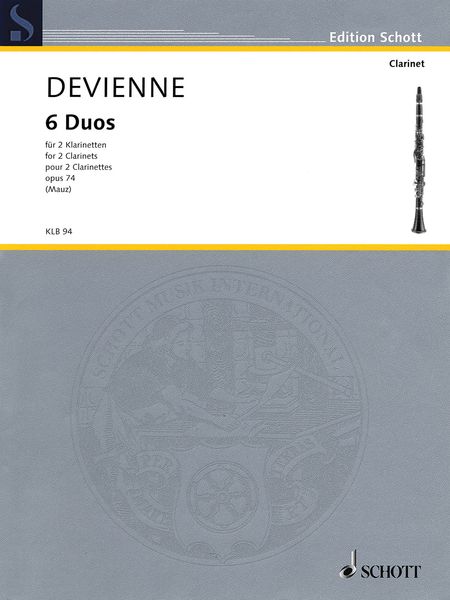 6 Duos, Op. 74 : For 2 Clarinets / edited by Rudolf Mauz.