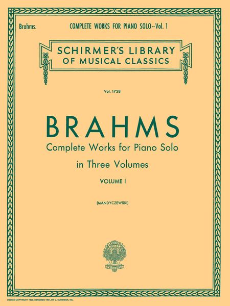 Complete Works, Vol. 1 : For Solo Piano.