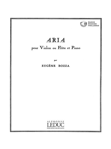 Aria : Pour Violon Ou Flute Et Piano - With Download Card.
