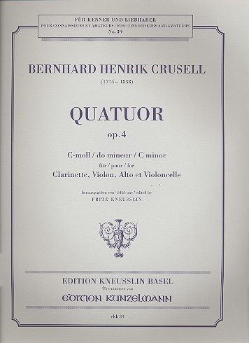 Quartet In C Minor, Op. 4 : For Clarinet, Violin, Viola and Violoncello.