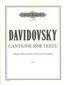 Cantione Sine Textu (Festino No. 3) : For Soprano, Flute, Clarinet, Guitar and Contrabass (2001).