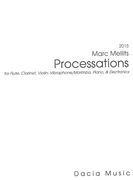 Processations : For Flute, Clarinet, Violin, Vibraphone/Marimba, Piano and Electronics (2015).