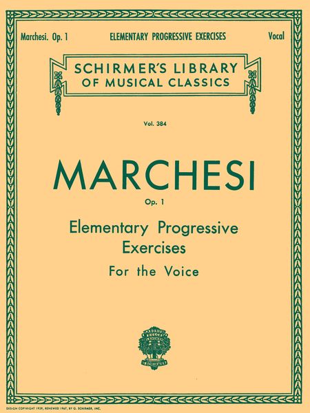 Elementary Progressive Exercises, Op. 1 : For Voice.