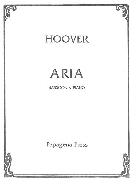 Aria (From Serenade, Op. 24) : For Bassoon and Piano (1982).