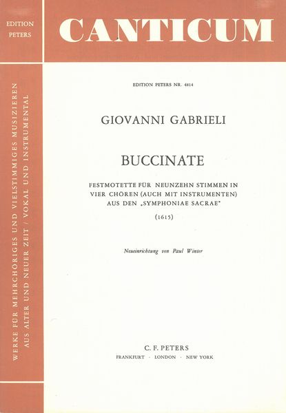 Buccinate : Festmotette Für Neunzehn Stimmen In Vier Chören.