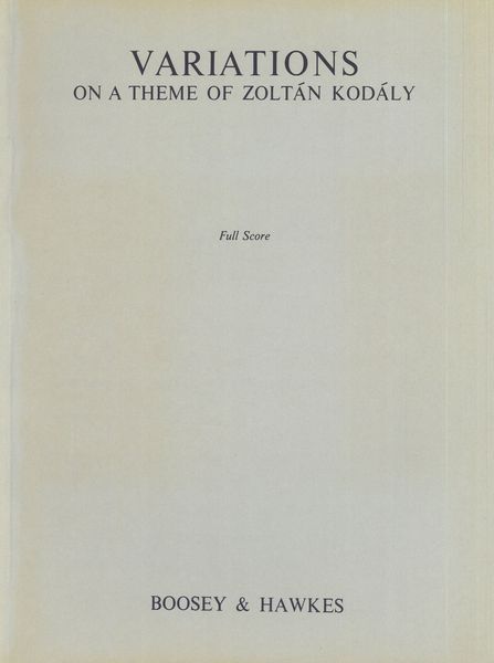 Variations On A Theme of Zoltán Kodály.