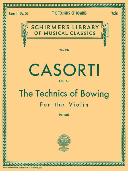 Technics Of Bowing For The Violin, Op. 50.