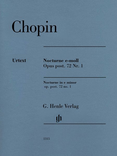 Nocturne E-Moll, Opus Post. 72 Nr. 1 : For Piano / edited by Ewald Zimmermann.