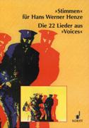 Stimmen Für Hans Werner Henze : Die 22 Lieder Aus Voices.
