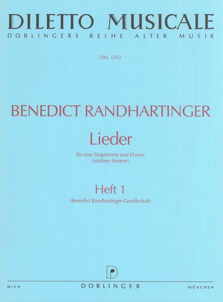 Lieder Heft 1 : Für Mittlere Stimme und Klavier.