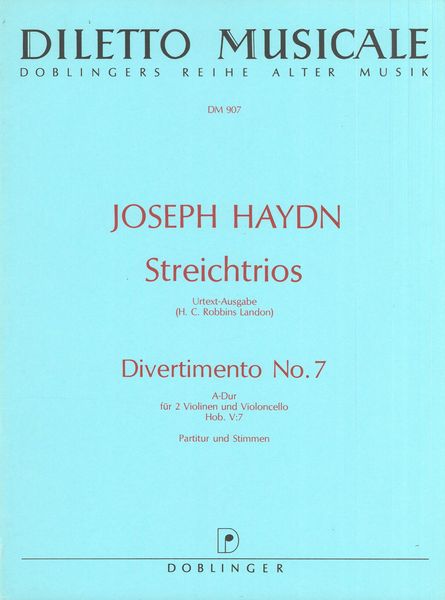 Divertimento No. 7 In A-Dur Hob. V:7 : Für Two Violinen und Violoncello.