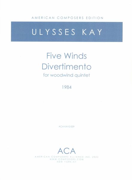 Five Winds : Divertimento For Woodwind Quintet (1984).